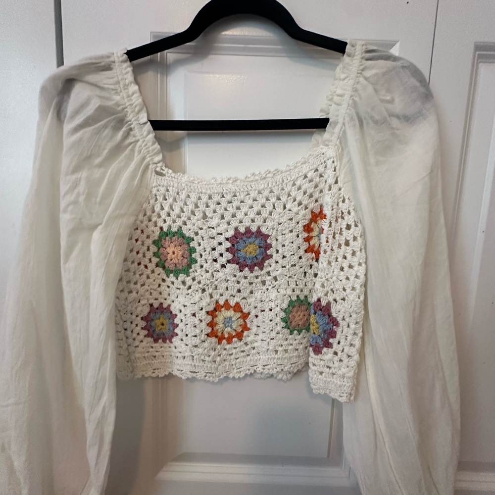 Aerie crochet long sleeve